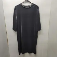 ブリスポイント　グレー ベロア ワンピース 　L サイズ