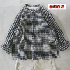 【美品】無印良品MUJIギンガムチェック長袖シャツXL