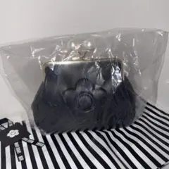 MARY QUANT マリクワエンボスデイジーパール ガマ口ポーチ