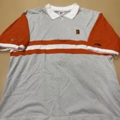 NIKE 刺繍ロゴ　ボーダーポロシャツ　vintage