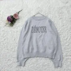 テチチ 長袖ニット セーター 英字刺繍 デザイン シンプル 肌触り◎ グレー