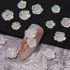 ローズ クリア　ネイル　パーツ ネイル デコ アート 薔薇　バラ ばら　透明