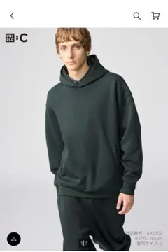 人気‼️UNIQLO C スウェットオーバーサイズプルパーカー試着のみヨレもなし。
