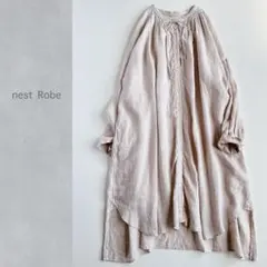 nest Robe ⿻ リネン ギャザー チュニック丈 ワンピース 春夏 ルーズ