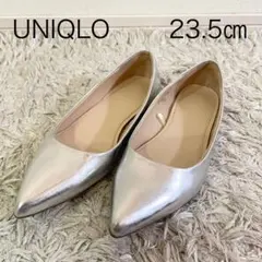 UNIQLO ユニクロ ポインテッドトゥ フラットパンプス シルバー 23.5のサムネイル