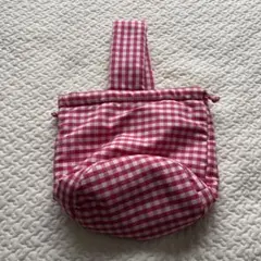 one handle bag gingham check ピンク