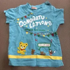 ミキハウス 水色 Tシャツ 80