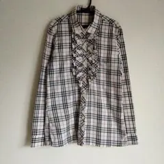 BURBERRY LONDON フリル 長袖シャツ ノバチェック