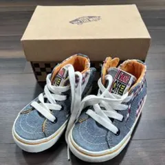 VANS ハイカットスニーカー デニム/チェック　14cm