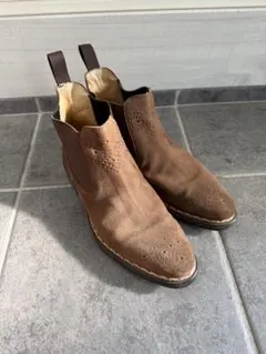 ブラウン サイドゴアブーツ スエード