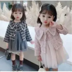 ☆新品 ジャケット ワンピース セット 入学式 卒園式 ツイードワンピース050