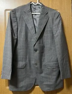 J.PRESS ウール チャコールグレー 水色 チェック ジャケット スーツ