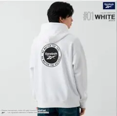 Reebok BIGサークルロゴ 刺繍 裏毛 長袖 プルパーカー LL