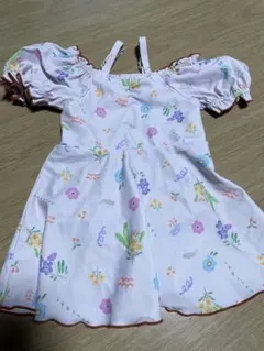 女の子用フラワープリントワンピース水着