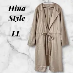 Hina コート ロング ベージュ リボン 無地 シンプル
