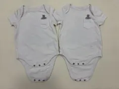 GAP クマ　ボディスーツ　半袖　3-6m 60cm 2枚セット　双子