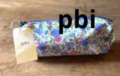 【未使用】◆pbi ◆花柄　ポーチ ペンケース　小物入れ　ブルー ピンク