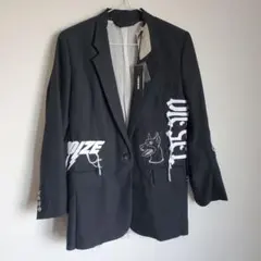 新品 ディーゼル DIESEL テーラードジャケット レディース ロゴ刺繍 狼