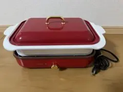 IRIS OHYAMA 赤 ホットプレート　たこ焼き器　深鍋プレート2枚のサムネイル