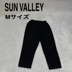 SUN VALLEY リネン混パンツ ブラック M ウエストゴム ゆったり