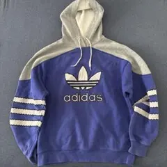 90年代adidas アディダス トレフォイル パーカー ブルー パープル