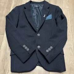 ネイビー ストライプ スーツ シャツ付き