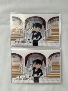 セガラッキーくじ 名探偵コナンカフェ C賞アクリルパズル 江戸川コナン2点セット