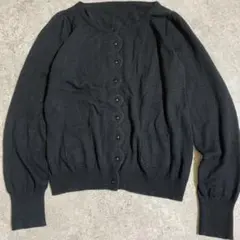 フランシュリッペ ブラック ボタン付きカーディガン