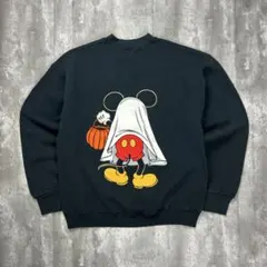ディズニー USA製 90s 両面プリント ミッキー スウェット L 6382
