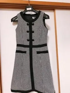 ワンピース　モノトーン　千鳥格子