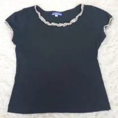 バーバリー ブルーレーベル ブラック ロゴカットソー Tシャツ ノヴァチェック