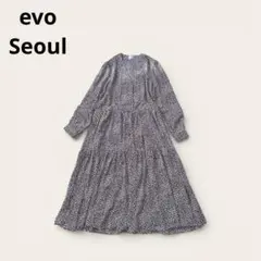 evoSeoul ティアードワンピース ロング丈 ヒョウ柄 総柄 大人可愛い
