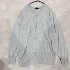 美品✨大きいサイズ✨23区　ウール100% Vネックニット　薄手　グレー　44