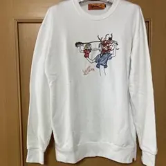 left Alone イラスト付きホワイトスウェット
