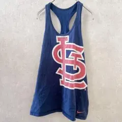 ナイキ タンクトップ ノースリーブ ロゴ S 紺 綿 スポーツ