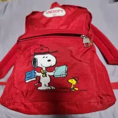 スヌーピー　レトロ　リュック　美品　赤