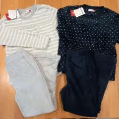 ☆新品　もこもこルームセット　2セット　ボーダー柄&ドット柄　120