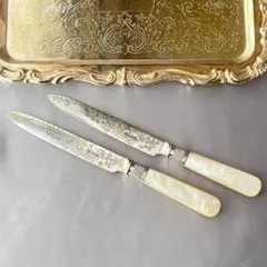 ②スターリングシルバー デザートナイフ&フォーク イギリス