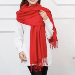 【即購入OK!】レディースマフラー 赤 無地 温かい 防寒 冬
