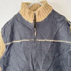 RVD by RIVALP デニム切り替え ニットジャケット XXL 裏ボア