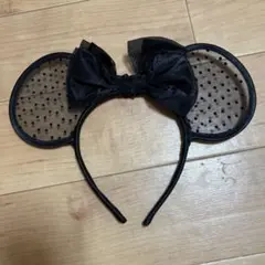 ミニー　カチューシャ　レース黒