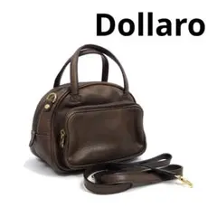 Dollaro ドラーロ 2way ハンド ショルダーバッグ　ブラウン レザー