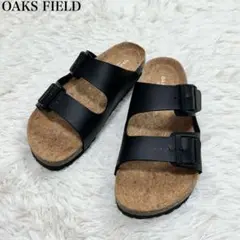 [極美品] OAKS FIELD ビーチサンダル 25 黒 コルク ヒールカップ