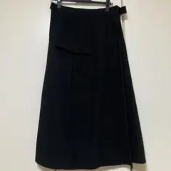 ZARA ロングフレアスカート　ブラック　ウエストベルト