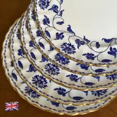【美品】英国製　スポード★ブルーコロネル★デザート皿　5枚