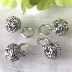 ４個 カン付き メタル チャーム MT91/透かし パーツ 金具 アクセサリー