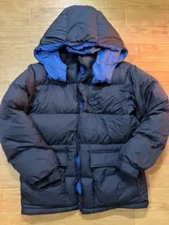 UNIQLOJWコラボフード付きダウンジャケット 黒/青リバーシブル