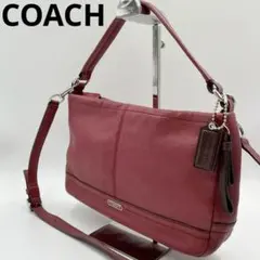 美品　コーチ　2way ワンショルダーバッグ　レザー　レッド　F24035