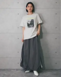 新品サイドストライプ バルーンシルエット ロングスカート