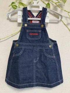 miki HOUSE デニムオーバーオールスカート 90サイズ